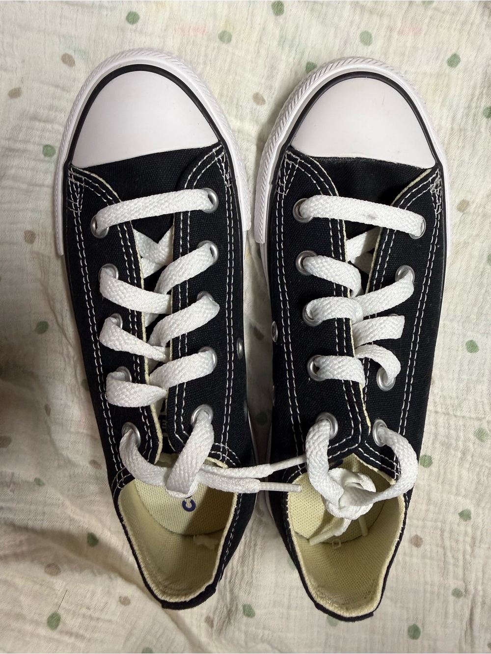 Converse Black Low-Top Canvas Sneaker with White Accents - Picture 9 of 9